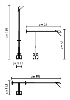 Specification image for Artemide Tizio table lamp