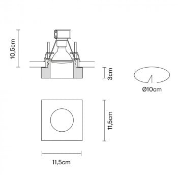 Specification Image for Fabbian Lui Recessed Light