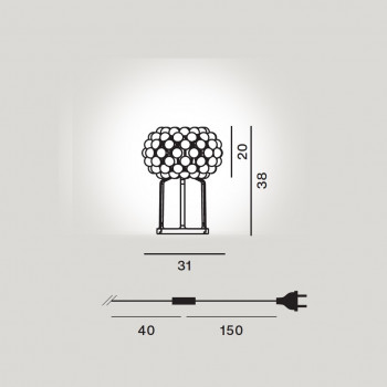 Specification image for Foscarini Caboche Plus LED Table Lamp