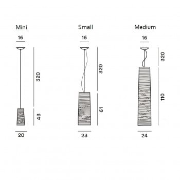 Specification image for Foscarini Tress Pendant 