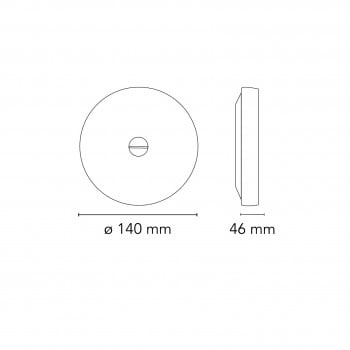 Specification image for Flos Button Mini Ceiling/Wall Light