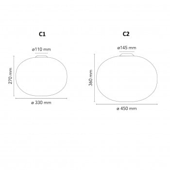 Specification image for Flos Glo-Ball Ceiling Light