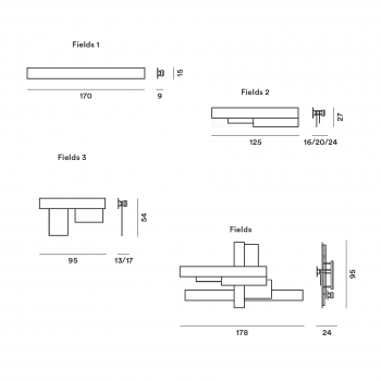 Specification image for Foscarini Fields Wall Light