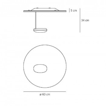 Specification image for Artemide Droplet Mini Wall/Ceiling Light