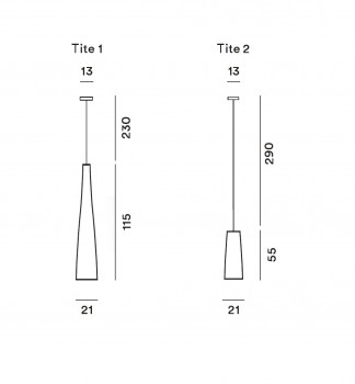 Specification image for Foscarini Tite Pendant 