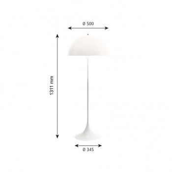 Specification image for Louis Poulsen Panthella Floor Lamp