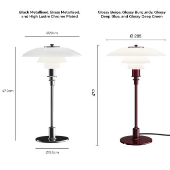 Specification Image for Louis Poulsen PH 3/2 Table Lamp