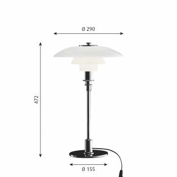 Specification image for Louis Poulsen PH 3/2 Table Lamp