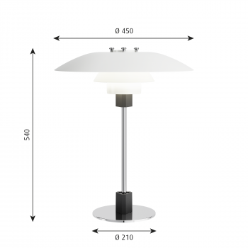 Specification image for Louis Poulsen PH 4/3 Table Lamp