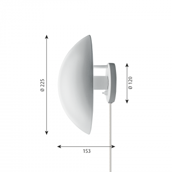 Specification image for Louis Poulsen PH Hat Wall Light