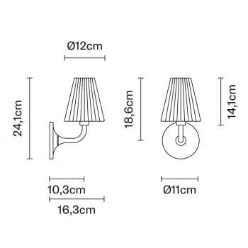 Specification Image for Fabbian Flow Wall Light