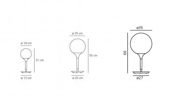 Specification image for Artemide Castore Table Lamp