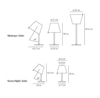 Specification image for Artemide Melampo Table Lamp