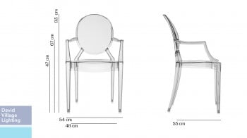 Specification image for Kartell Louis Ghost Chair