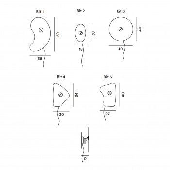 Specification image for Foscarini Bit Wall Light