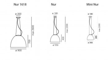 Specification image for Artemide Nur Pendant Light