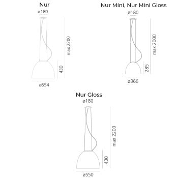 Specification Image for Artemide Nur Pendant Light