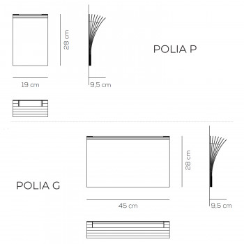 Specification image for Axolight Polia LED Wall Light