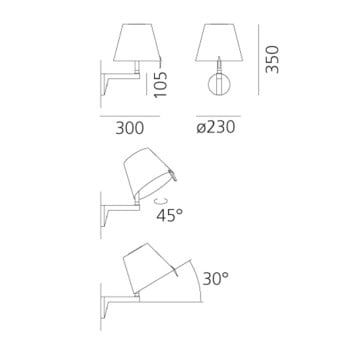 Specification Image for Artemide Melampo Wall Light