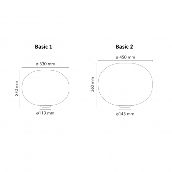 Specification image for Flos Glo-Ball Basic Table Lamp