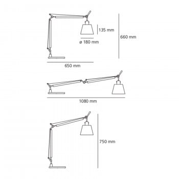 Specification image for Artemide Tolomeo Basculante Table Lamp
