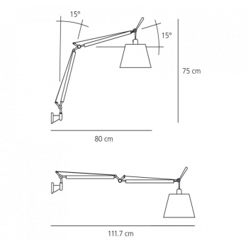 Specification image for Artemide Tolomeo Basculante Parete Wall Light