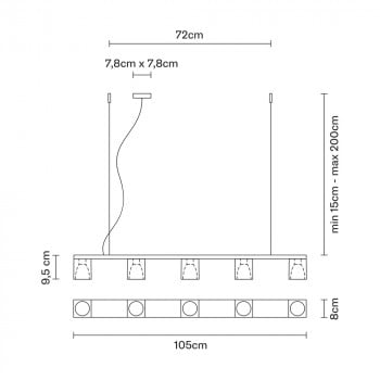 Specification Image for Fabbian Cubetto Suspension