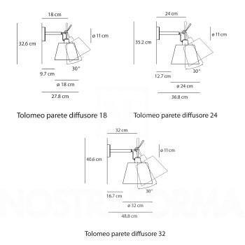 Artemide Tolomeo Diffusore Wall Light