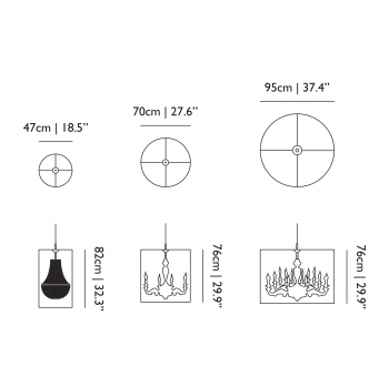 Specification image for Moooi Light Shade Shade Suspension