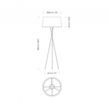Specification image for Santa & Cole Tripode G5 Floor Lamp