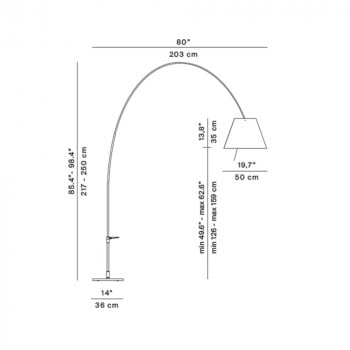 Specification image for Luceplan Lady Costanza Floor Lamp