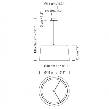 Specification image for Santa & Cole GT6 Pendant