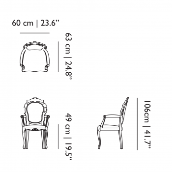 Specification image for Moooi Smoke Dining Armchair