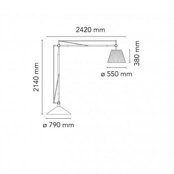 Specification image for Flos Superarchimoon Floor Lamp
