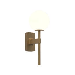 Astro Tacoma Single Globe Wall Light Antique Brass Tacoma White
