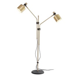 Bert Frank Riddle Double Floor Lamp Brushed Brass