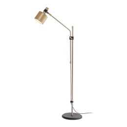 Bert Frank Riddle Single Floor Lamp Brushed Brass