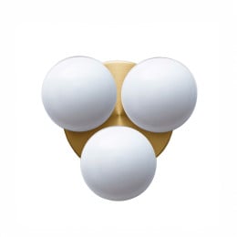 SkLO Dot 3x Wall/ Ceiling Light - White/ White/ White/ Brass