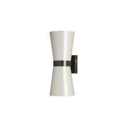 Porta Romana Lilburn Wall Light Small - Nickel with Dove Satin Shade
