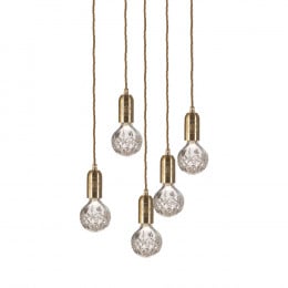 Crystal Bulb 5 Piece Chandelier