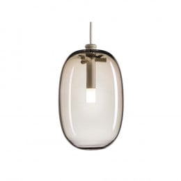 Pebble Elongated Suspension Light in Warm Grey