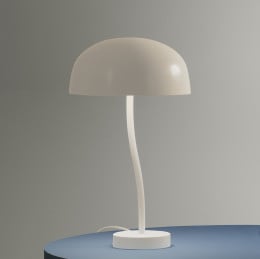 Zero Curve LED table lamp in white, Model S and white metal shade