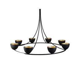Porta Romana Compton Chandelier Black and Gold